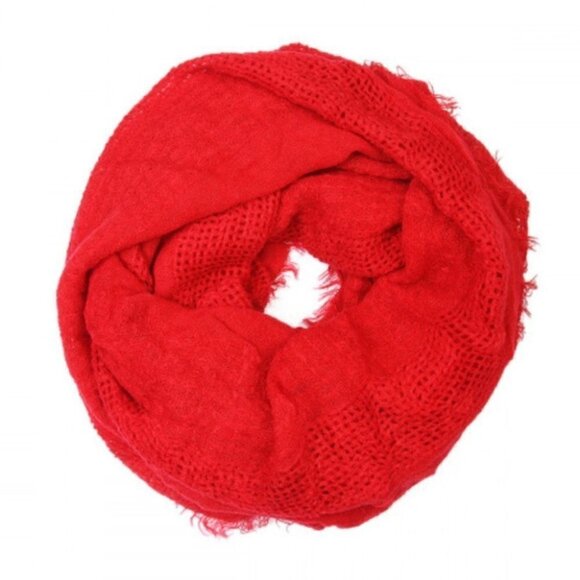 RED KNIT INFINITY SCARF - Picture 2 of 4